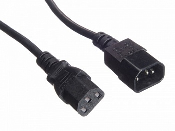 Кабель питания проходной (штекер IEC С13 - гнездо IEC С14) 3 -0,75мм2, 3м, черный, NETKO Optima