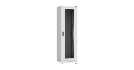 Напольный шкаф PRACTICAL, 19", 42U, стеклянная дверь, Ш600хВ2010хГ600мм, в разобранном виде, серый-0