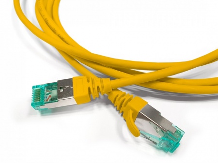 Патч-корд S/FTP, экранированный, Cat.6a (100% Fluke Component Tested), 30AWG, LSZH, 1 м, желтый-0