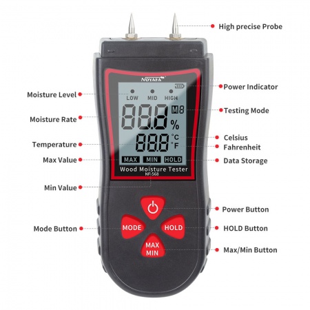Измеритель влажности древесины Noyafa NF-568-3