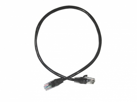 Патч-корд UTP4 cat 5e, 0,5м, ВС, LSZH, черный, литой коннектор NETKO Optima-0