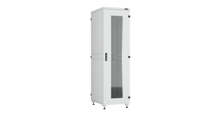 Напольный шкаф Lite 19",47U,стекл.дверь,мет.двухур.стенки,мет.задняя дверь,600х2264х800,RAL7035-0