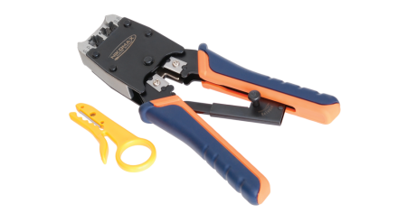 Инструмент NIKOMAX обжимной профессиональный, 2 гнезда,(RJ45/8P8C, RJ12/6P6C, RJ11/6P4C)-0