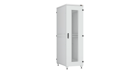 Напольный шкаф Lite 19",42U,перфор.двери,боковые цельномет.двухур.стенки,замки,600х2042х1000,RAL7035-0