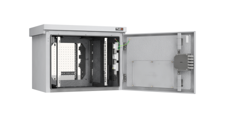 Шкаф настенный климатический TLK Lite 19", 9U, IP55, Ш821хВ615хГ566 мм, RAL 7035 муар, комплектный-1