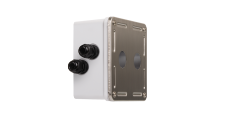 Индустриальный корпус настенной розетки NIKOMAX, 2 порта, IP67, с герметичными вводами, металлик-0