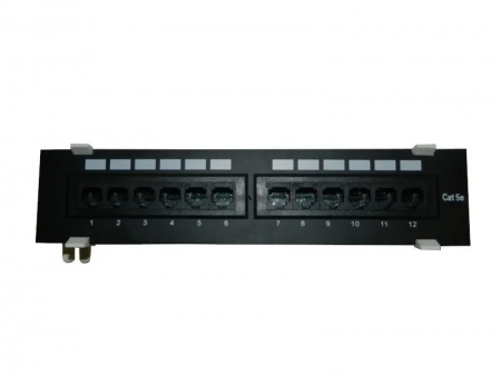 Патч-панель настенная MINI, UTP, 10", 12 портов RJ45, cat.5е, 1U, Dual Type, "L"-0