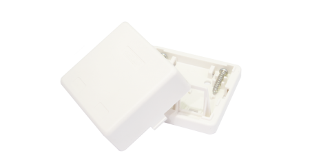 Корпус настенной розетки NETLAN, под 2 модуля-вставки типа Keystone, белый.-1