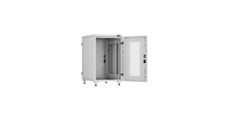 Напольный шкаф Lite 19",18U,перфор. дверь,цельнометаллич.стенки и задняя дверь,600х974х800,RAL7035-2