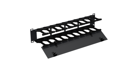 Кабельный органайзер NIKOMAX NMC-OP100CF-2U-BK, 19", 2U-1