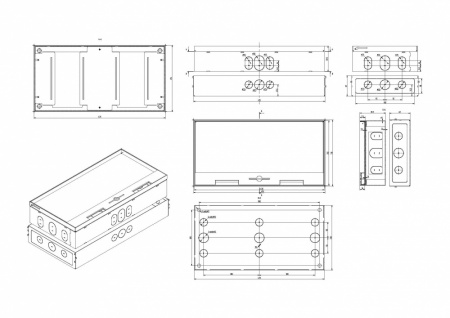 Люк на 12 постов (45х45), напольный, с крышкой, нерж., в уровень пола, с коробкой SPL 300030-1
