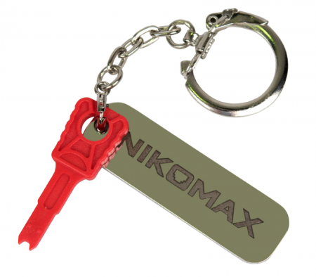 Ключ NIKOMAX для коммутационных шнуров с замком, с брелком NIKOMAX, красный-0