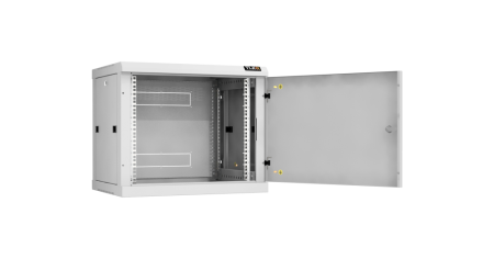 Настенный разборный шкаф Classic 19",6U,металл.дверь,600х370х450мм,2 пары монтажных направл,RAL 7035-1