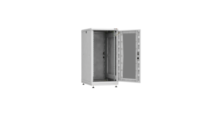 Напольный шкаф PRACTICAL, 19", 24U, стеклянная дверь, Ш600хВ1210хГ800мм, в разобранном виде, серый-2