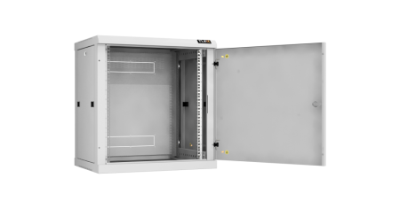 Настенный разборный шкаф Classic 19",12U,металл.дверь,600х636х450мм,2 пары монтажных направл,RAL7035-2