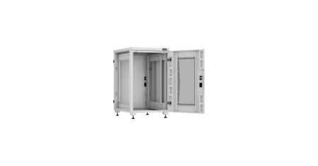 Напольный шкаф Lite 19",18U,стекл. дверь,цельнометаллич.стенки и задняя дверь,600х974х800,RAL7035-1
