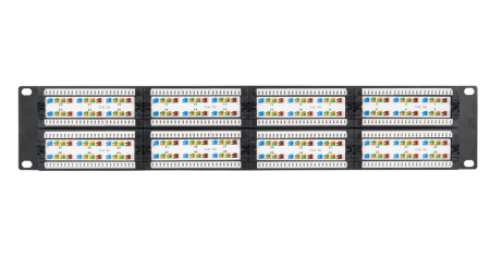 Коммутационная панель NETLAN 19", 2U, 48 портов, Кат.5e, неэкранированная, черная-1