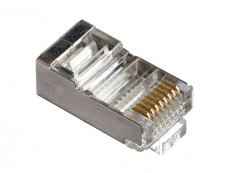 Коннектор RJ45 (8p8c) cat.5е, экранированный, нож с 2-мя зубцами, NETKO Optima-0