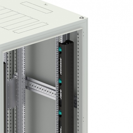 Вертикальный кабельный организатор DANNMAN CO-48U-VC-RAL9005 с крышкой, 48U, черный-2