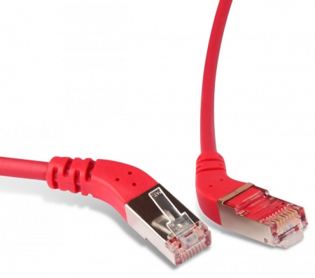 Патч-корд F/UTP угловой, правый 45°-правый 45°, Cat.6 (100% Fluke Component Tested), LSZH,5м,красный-0