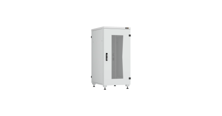 Напольный шкаф Lite 19",24U,стекл. дверь,цельнометаллич.стенки и задняя дверь,600х1241х800,RAL7035-0