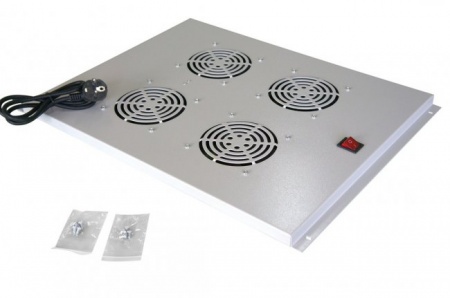 Вентиляторный модуль NTSS ПРЕМИУМ 4 элемента потолочный для напольных шкафов глубиной 1000мм,RAL7035-0