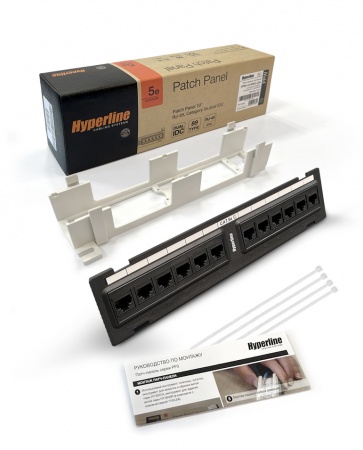 Патч-панель настенная, 12 портов RJ-45(8P8C), категория 5е, с подставкой-1