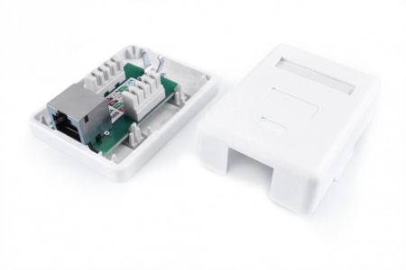 Розетка компьютерная RJ-45(8P8C), категория 6, экранированная, одинарная, внешняя, Dual IDC-0