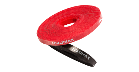 Стяжка-липучка NIKOMAX нарезаемая, в рулоне 5м, ширина 15мм, зеленая-0