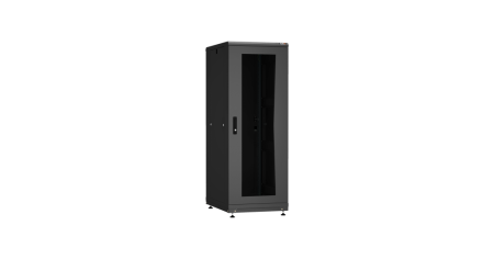 Напольный шкаф PRACTICAL, 19", 33U, стеклянная дверь, Ш600хВ1610хГ800мм, в разобранном виде, черный-0