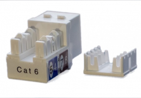 Вставка Keystone Jack RJ-45(8P8C), категория 6, белая-0