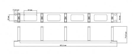 Горизонтальный органайзер CM-1U-PL с окнами, 5 колец-1