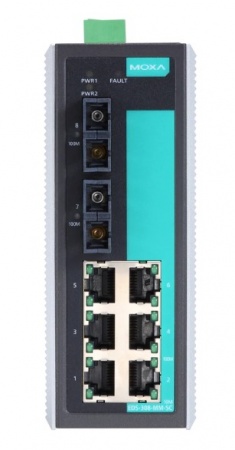 Коммутатор промышленный MOXA EDS-308-SS-SC-T, неуправляемый,6 портов 10/100BaseT(X) + 2 порта 100Bas-1