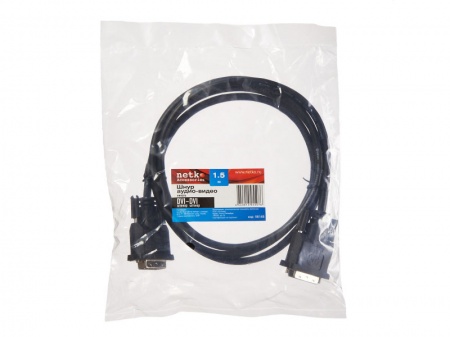 Шнур аудио-видео DVI(штекер) - DVI (штекер), никель, (1,5м), NETKO Optima-1