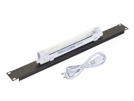 Лампа подсветки в шкаф 19", 1U, 6W, кабель 1,2 метра, черная-0