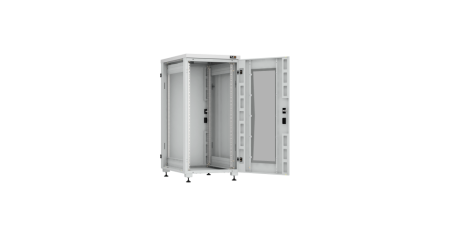 Напольный шкаф Lite 19",24U,стекл. дверь,цельнометаллич.стенки и задняя дверь,600х1241х800,RAL7035-1