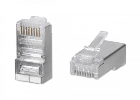 Коннектор RJ-45 под витую пару, категория 5e, экранированный, универсальный (100 шт в упак)-0