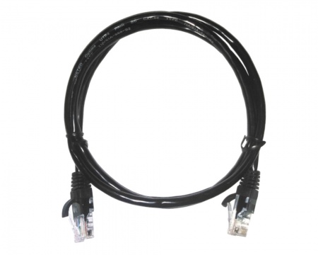 Патч-корд UTP4 cat 5e, 1,0м, ВС, LSZH, черный, литой коннектор NETKO Optima-0