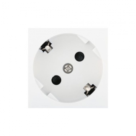 Розетка с з/к, со шторками глянцевая поверхность (белый), под углом 45 градусов LK45-0