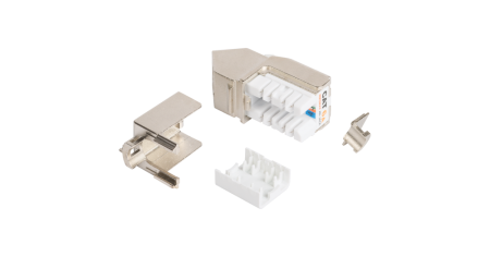 Модуль-вставка NIKOMAX, угловой, для панели серии AN, Кат.6a, полный экран, металлик, FT-TOOL-1