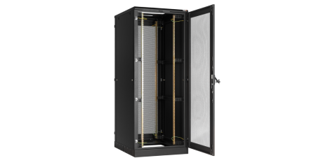 Напольный шкаф PRACTICAL, 19", 42U, перфорированные двери, Ш800хВ2010хГ1000мм, разобранный, черный-2