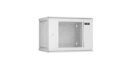 Настенный разборный шкаф Lite 19",9U,перфор.дверь,600х436х450мм,1 пара монтажных направл,RAL 7035-0