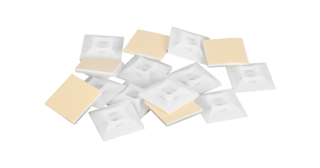 Основание NIKOMAX для стяжек, самоклеящееся, размер 20х20мм, с 2 отверстиями 2,9 мм, бел., уп. 100шт-0