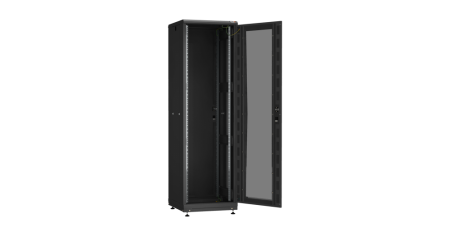 Напольный шкаф PRACTICAL, 19", 42U, перфорированная дверь, Ш600хВ2010хГ1000мм, разобранный, черный-1
