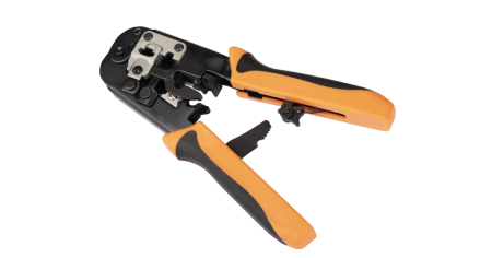 Инструмент NIKOMAX обжимной, 2 гнезда, с храповиком, совместим с коннекторами: RJ45, RJ12, RJ11-1