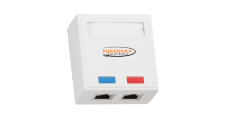 Настенная розетка NIKOMAX, 2 порта, Кат.6, экранированная, белая-0