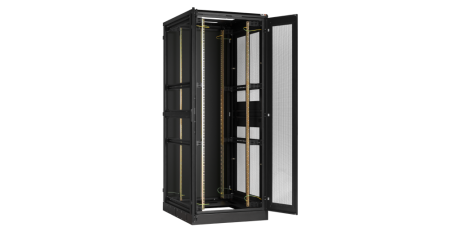 Напольный шкаф Classic 19",42U,перф.двухстворчатые двери,перф.двухуров.стенки,800х2060х1000,RAL9005-1