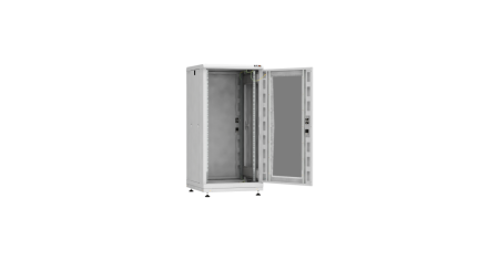 Напольный шкаф PRACTICAL, 19", 24U, стеклянная дверь, Ш600хВ1210хГ600мм, в разобранном виде, серый-1