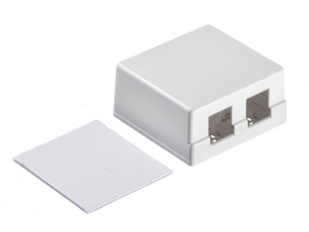 Корпус внешний под розетку / 2 порта / белый-0