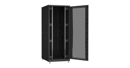 Напольный шкаф PRACTICAL, 19", 42U, стеклянная дверь, Ш800хВ2010хГ1000мм, в разобранном виде, черный-2